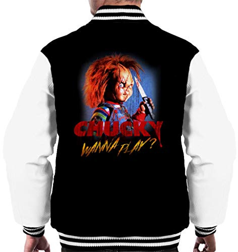All+Every Chucky Wanna Play Crazed Face Men's Varsity Jacket