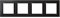 SIMON - Marco Interruptor de Pared, 4 Elementos, Compatible con Mecanismos Simon 10, Apto para Interiores, Fácil de Montar, Compatible con Pulsador, Conmutador y Enchufe Schuko, Color Negro