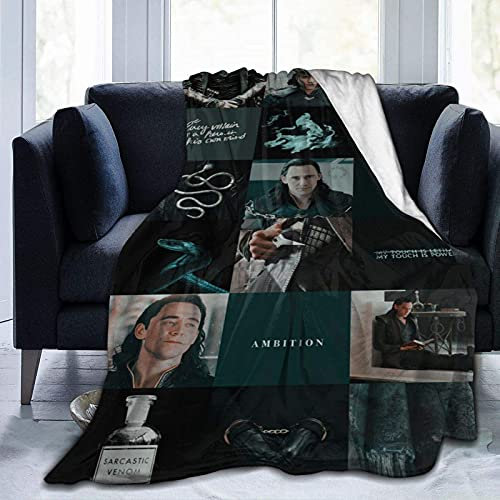 Loki Weiche Mikrofleece-Überwurfdecke, superweich, flauschig, leicht, Plüsch, Bett, Couch, Wohnzimmer, 150 x 125 cm