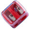 Makeup Sharpener Anspitzer,Make-up Doppel-Spitzer,2 Löcher Dual Sharpener Augen Make-up Bleistiftspitzer,Tragbare Dual Anspitzer Kosmetikspitzer,Lipliner-Eyeliner-Stift-Werkzeug,Rot