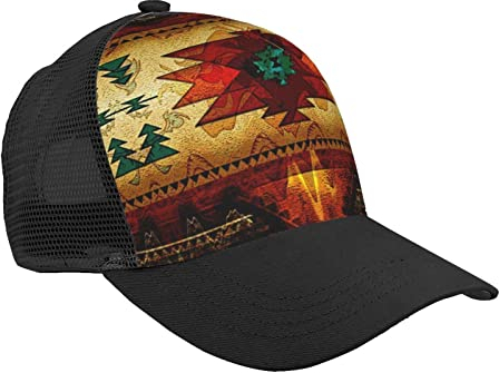 Native American Indian Pattern Baseball Cap Dad Hat Trucker Hat Damen Herren Snapback Verstellbarer Modischer Trendiger Hip Hop Hut Low Profile