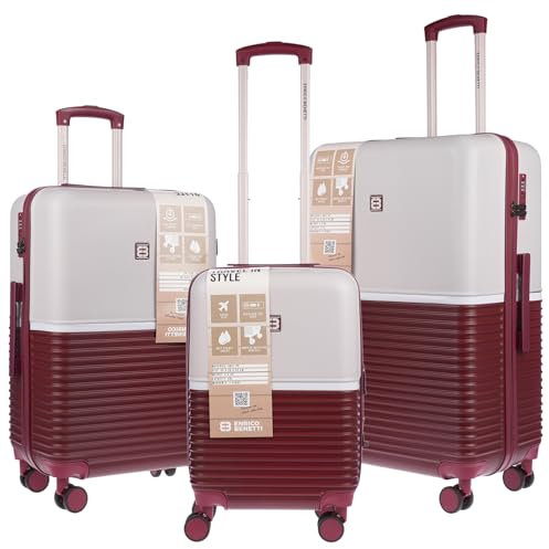 Christian Wippermann Luxuriöses 3-teiliges Hartschalenkoffer - Kofferset mit Rollen, Trolley und Reisekoffer in Rosegold - Hochwertiger Koffer & Trolleys für stilvolle Reisen (Rosegold)