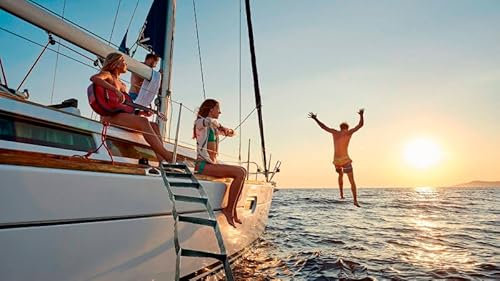 Boat Rope Ladder 6.5 ft - Waterproof Strap Ladder for Kids or Adults | Marine Climbing Rope | Inflatable Boat, Pontoon, Kayak, Yacht