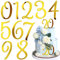 IOSPKKIO® 20-Stücke digitaler dekorativer Kuchen, Goldkuchendekoration, Zahl Kuchen Hochzeitsjubiläumfeier-Satz, Acryl 0-9 digitaler Kombinationskucheneinsatz