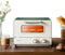 YUHANG 12L Fornetto Elettrico in Stile Vintage,800w,Controllo a Manopola Indipendente,Temperatura Fino a 230℃,Timer Fino a 60 Minuti,Include Vassoio per la Cottura,Vassoio per Le Briciole,Guanti