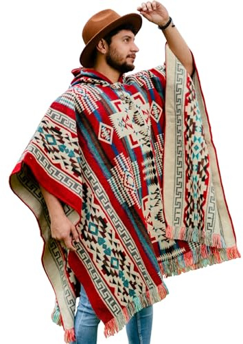 Poncho Herren - Alpakawolle Poncho Herren - Clint Eastwood PONCHO - Alpaka Pelz Ponchos - Mexikanische Ponchos für Herren