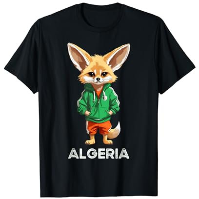 Viva l'Algérie Foot Homme & Femme Maillot Fennec Supporter Football Cadeau T-Shirt Noir Unisex-Adultes S