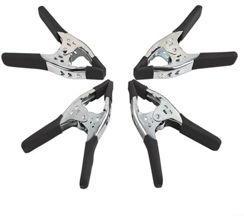 4 abrazaderas de resorte de 6 pulgadas, pinzas de resorte de metal, pinzas de metal grandes y superfuertes en forma de A con punta de goma