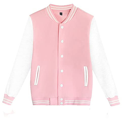 OBiQuzz Veste bomber tendance pour homme - Veste mi-saison - Coupe droite - Col montant - Veste de baseball - Veste de sport avec poches - Veste de loisirs - Veste de course, Rose, M