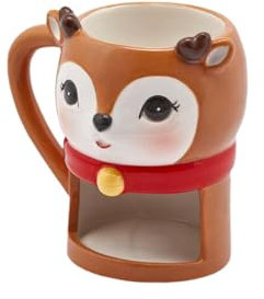 EDG Tasse en céramique Renne avec porte-biscuits 10 x h12 cm