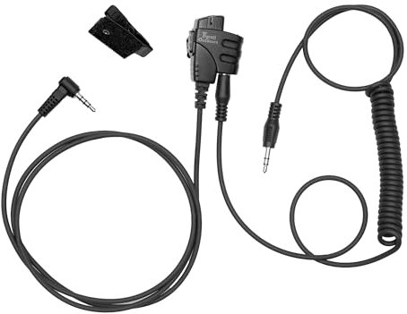 Tigrett Outdoor SMC PTT-Kabel – 3,5 mm Audiokabel-Adapter für Yaesu FT-60, Motorola 2-polige Radios und mehr – PTT für elektronische Ohrenschützer – Freisprech-Radio Hören – Klettverschluss-Upgrade