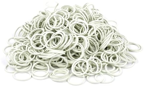 1000 Stücke Gummibänder Weiß Gummiband Haushaltsgummi Gummiringe 20 mm Gummis Dehnbare Bänder Mülleimer Bänder für Haushalt Arbeit Büro Haare Binden
