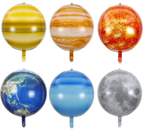 6 Stück Weltraum Kindergeburtstag Deko Folienballons Ehelium Ballon Junge Geburtstag Junge Sonne Erde Mond Weltraum Deko Planeten Party Deko Für Weltraum Planeten Ballon