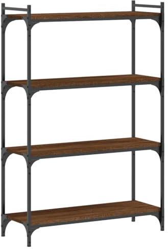 vidaXL Bücherregal 4 Böden Braun Eiche-Optik 80x30x120cm Holzwerkstoff