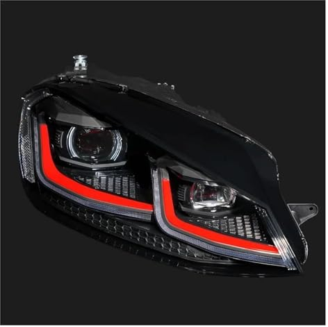 Scheinwerfer Satz passend Scheinwerfer Ersatz 2 Stück Auto-Lichter-Teile für Golf 7 MK7 für GTI 2013 2014 2015 2016 2017 7,5 Typ Kopflampen oder Xenon-Scheinwerfer (Farbe: Schwarz)