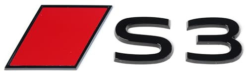 Audi 8Y0853740B5FQ Schriftzug S3 Aufkleber Sport Raute Modellbezeichnung Emblem, schwarz/rot