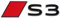Audi 8Y0853740B5FQ Schriftzug S3 Aufkleber Sport Raute Modellbezeichnung Emblem, schwarz/rot