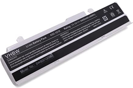 vhbw 1x Akku kompatibel mit Asus Eee PC 1215PW, EPC 1015PE, EPC 1015P, EPC 1015, 1215T Notebook (4400 mAh, 11,1 V, Li-Ion) - weiß