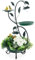 GYMAX 83 CM Fontana per Uccelli con 2 Luci LED Solari, Mangiatoia per Uccelli Vintage con Base per Fioriera, Telaio Metallico Robusto, Fontana Ornamentale per Giardino