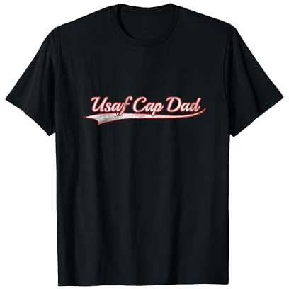 Usaf Cap Dad Vintage Varsity Distressed Throwback Style T-Shirt