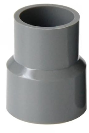 MEXEWORD Conector de PVC Gris 20/25/32/40/50/63/75/90/110/125/160/200 mm Conector Reductor Recto Unión de conexión de Tubo de tubería de Agua(40-32mm)