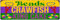 Blechschild mit Mardi Gras Perlen, Crawfish King Cake Print Blechschild Wand Tür Dekor Lila Grün Gold Karneval Handwerk Dekorationen für Zuhause, Bauernhaus, Bar, Küche, Geschäft, Hof, 40,6 x 10,2 cm,