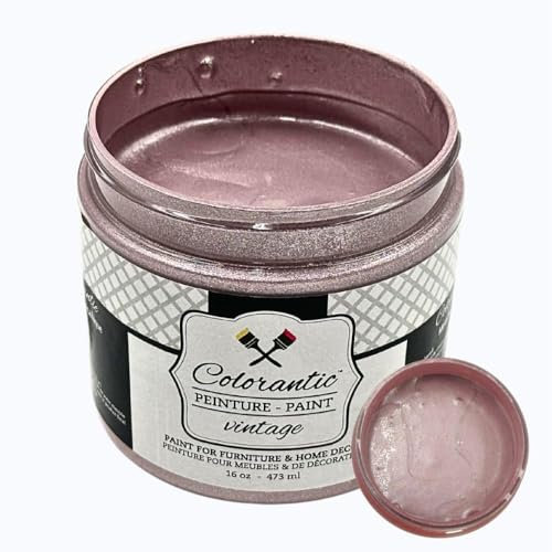 Colorantic | Furniture DIY METALLIC ROSE GOLD Paint | Art Craft Paint Walls Opaque - Pouring paint (16 oz)