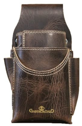 Gastrokönig Kellnertaschen-Set, das Original, Garantie lebenslang, Kellnergeldtasche, Kellner-Portemonnaie, Kellnerbörse aus Leder, für Männer und Frauen (Bison Antik)