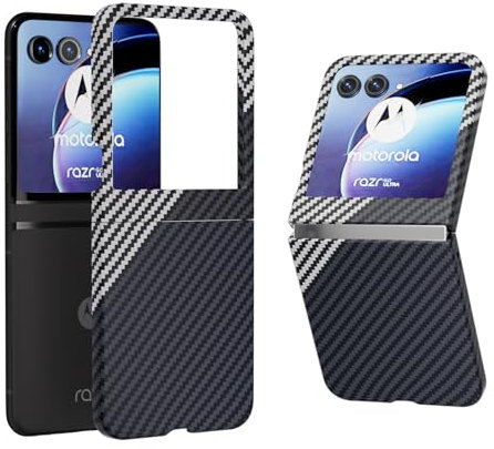 COQUE Caso per Motorola Razr 50, le Custodie Pieghevoli per Telefoni Motorola Razr 50 Carbon Series Flip Series(argentato)