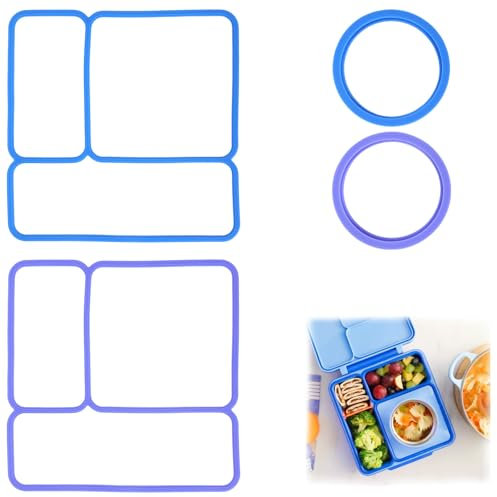 2 Stück Deckeldichtung für OmieBox, auslaufsichere Passform, Ersatz für Omie Lunchbox-Zubehör, schnell trocknende Ersatzteile für Kinder mit isolierten Lebensmittelbehältern, lebensmittelechtes