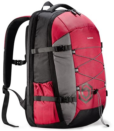 BARRENS Handgepäck Rucksack 55x40x20 cm 38L Groß Reiserucksack Herren Damen Kofferrucksack Flugzeug Tasche Travel Backpack mit 17 Zoll Laptop für Business Reise (Rot)