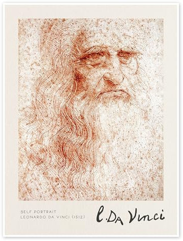 Self Portrait Poster von Leonardo da Vinci 13 x 18 cm Wandbilder Wanddeko