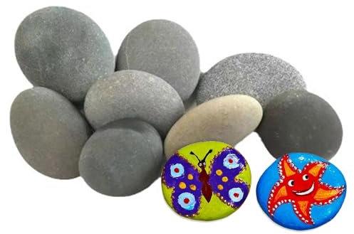10 Stück Steine zum Bemalen,Steine Groß zum Bemalen,Strand Kiesel, Zierkies Kiesel,Zierkies Kiesel, Kies Dekosteine Naturstein,Flache Steine zum Bemalen,für Bunte Malerei,Dekoration,Handwerk,3-5cm