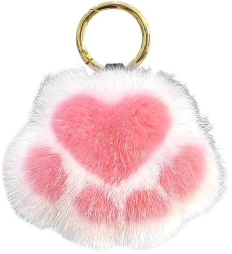 Muteitt Mignon Patte De Chat Porte-clés en Peluche Patte De Chat Porte-clés Pendentif Kawaii Breloque pour Suspendu Ornement Voiture Porte-clés À Main Pendentif Breloques Accessoires
