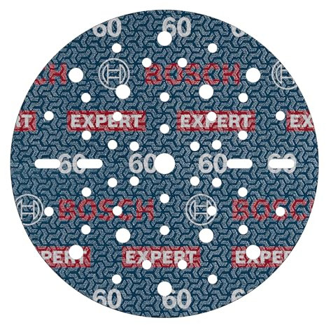 Bosch 6x Disco per levigatura EXPERT O780, 150 mm (per Legno duro, Vernice su legno, Ø 150 mm, Grano 60, Professional Accessorio levigatrice rotoorbitale)