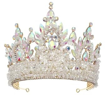 Elegante Kristall-Hochzeits-Tiara, klassischer Kopfschmuck, Kopfschmuck, Brautfestzug, Krone C1