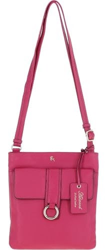 Ashwood Women’s Genuine Leather Crossbody - Elegant Shoulder Handbag with Adjustable Strap, Secure Zip Closure & Multiple Pockets: 64033 (Raspberry)