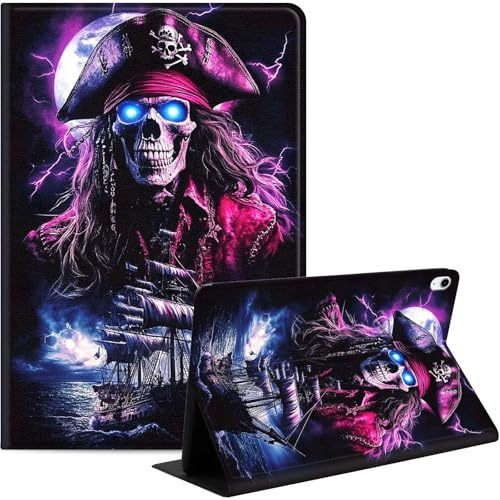 Hülle für iPad (A16) 11. Generation 11 Zoll 2025/iPad 10. Generation 10,9 Zoll 2022, Slim PU Leder Stand Cover mit Auto Wake/Sleep, Multi-Winkel-Ansicht & stoßfest, Geisterpirat