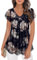 Syphiby Dresses for Women UK Ladies Tops and Blouses Chiffon Blouse Ruffle Short Sleeve Top Summer Formal Tops Casual Floral Tunics for Leggings & Layered Mesh Tops Black Coffee