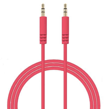 Ersatz Audiokabel 3,5 mm auf 3,5 mm Aux Kabel kompatibel mit Beats Solo 4 Studio Pro Studio3 Solo3 Solo2 Sony WH-1000XM6 WH-1000XM5 WH-CH720N ULT WEAR (rot)