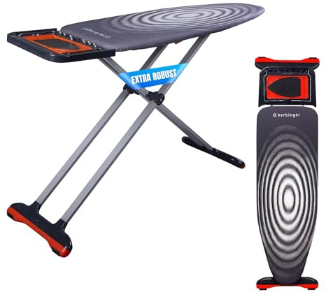 TheOwnas Large Ironing Board (127x46cm) – Extra Wide XL Surface with Steam Unit Holder, Foldable & Height Adjustable, Non-Slip Rubber Feet, Cotton Cover with 3-Layer Foam & Felt.