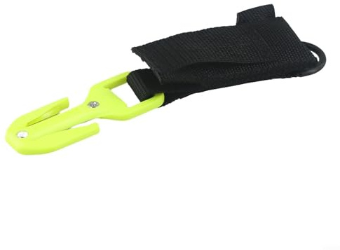 Jotekonoby Scuba Diving Line with 420j2 Stainless and Steel for Glass Gadget Handle Underwater Cutting Fiber Having Nylon Spare Blades and Sh (YELLOW)