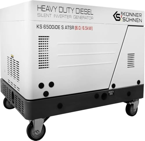 K&S Könner&Söhnen KS 6500iDE S ATSR Diesel Inverter Generator 6,5 kW, stromgenerator mit Schallschutzgehäuse, inverter notstromaggregat mit Elektrostart, ATS-Anschlussmöglichkeit und Vorheizfunktion