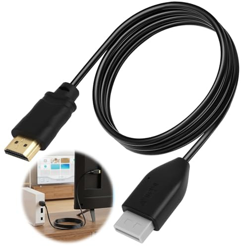 Wii to HDMI Adapter Cable, 150cm/5ft Wii HDMI Adapter 720P/1080P HD Output Video Audio Converter Compatible with Nintendo Wii Monitors Projectors HDTV Supports All Wii Display Modes, Plug and Play