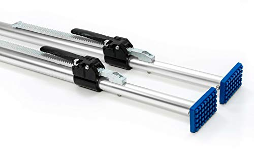 2 x Barre de serrage en aluminium pour voitures/voiture Pince poutres, 1,68 en aluminium – 2,05 m Classification, pieds en caoutchouc