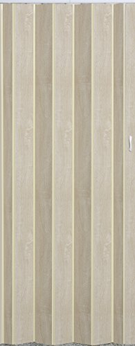 Falttür Schiebetür Tür Sonoma Eiche hell farben mit Riegel/Verriegelung Höhe 202 cm Einbaubreite bis 84 cm Doppelwandprofil Neu TOP-Qualität p325-84