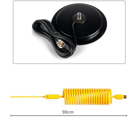 CB Aerial Kit with Tornado Stinger Mini, 90 cm, Turbo Mag Mount (Yellow)