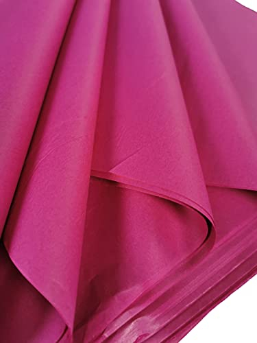 Hojas de papel de seda fucsia rosa brillante para envolver 25 hojas grandes, papel de arte libre de ácidos, perfecto para envolver regalos, almacenamiento, embalaje, 70x50 cm, tamaño de hoja