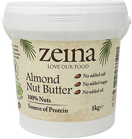 Zeina Almond Butter (1Kg) - Smooth Roasted Almond Nut Butter - Source of Protein - Vegan/Vegetarian Approved, Gluten Free Snack, Great for Cooking and Baking