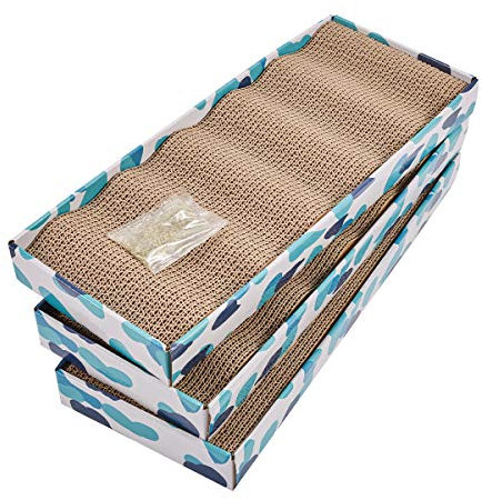 PEEKAB, tiragraffi per Gatti, Reversibile, in Cartone Ondulato, con Erba gatta Inclusa